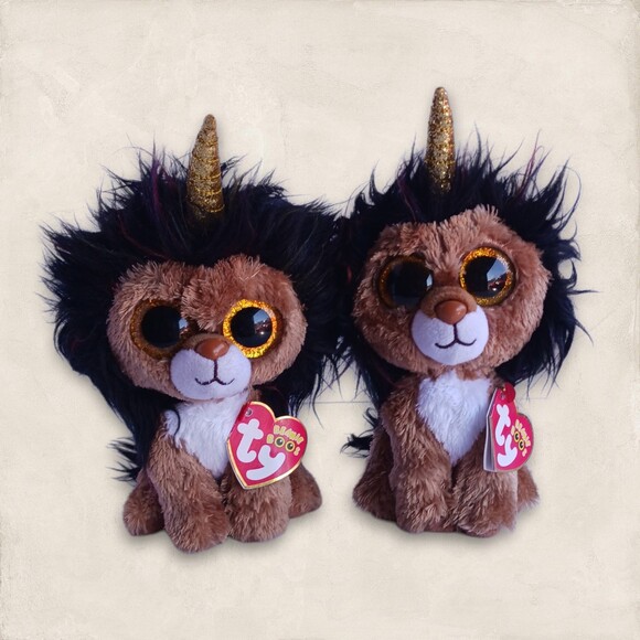 2 Ty Ramsey Unicorn Lion Beanie Boos Ty Silk 2021 Pair Twins - Picture 1 of 8